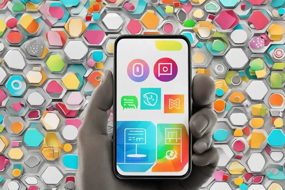 Imagem ilustrativa representando o desenvolvimento ágil de aplicativos mobile com Flutter, destacando a construção de interface de usuário em um smartphone.
